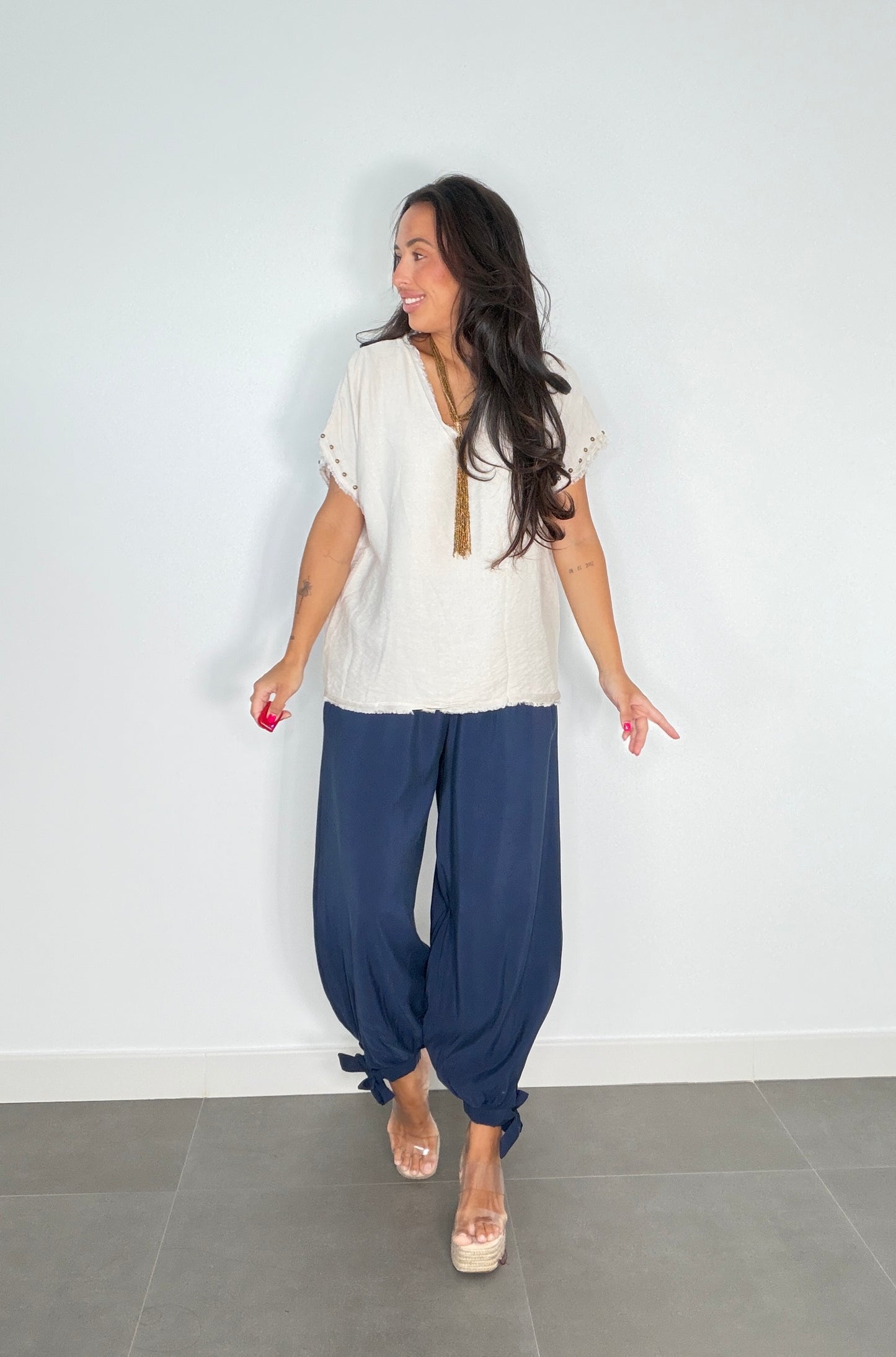 Pantalón BOMBACHO PIEL MELOCOTÓN LAZADA